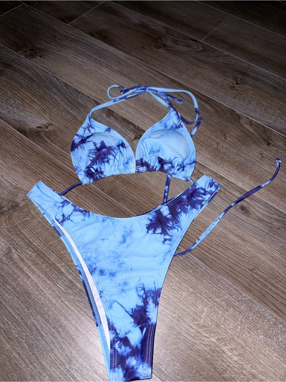 SHEIN Blue Tie Dye Bikini Set